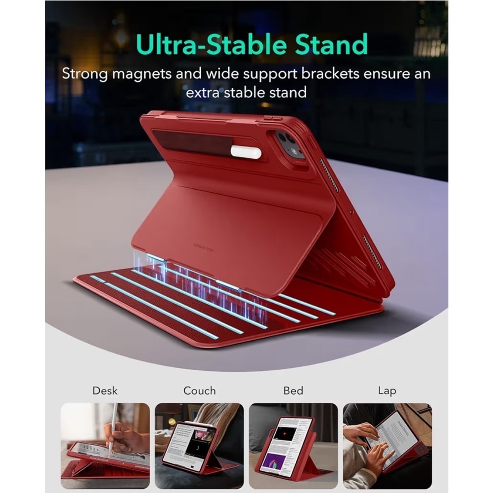 ESR For IPad Pro 11 Inch Case (M5/M4)
2025/2024, Rotating Case Red/ 380-lb-1